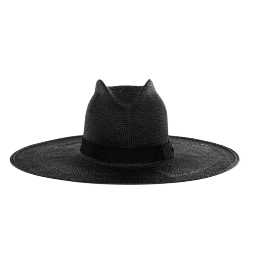 Textured Black Wide Brim Fedora