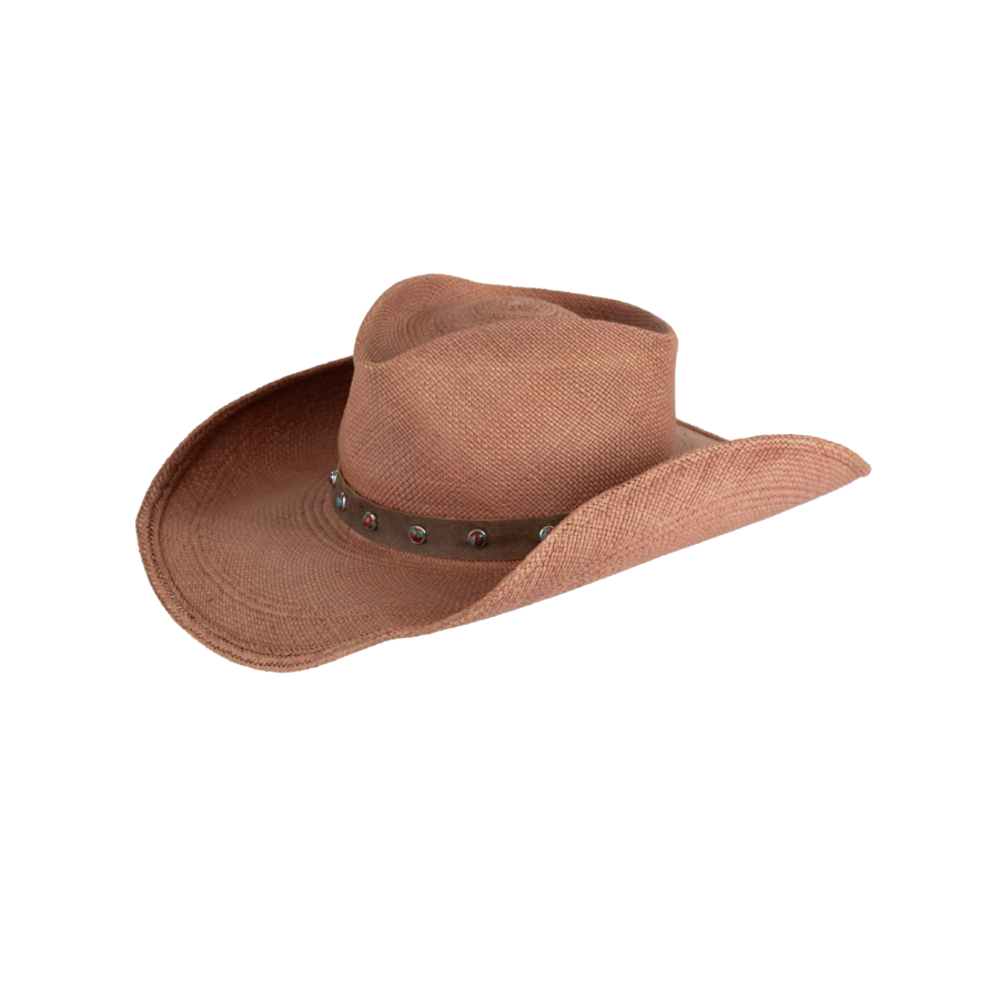 Timeless Panama Straw Leather Band Western Cowboy Hat