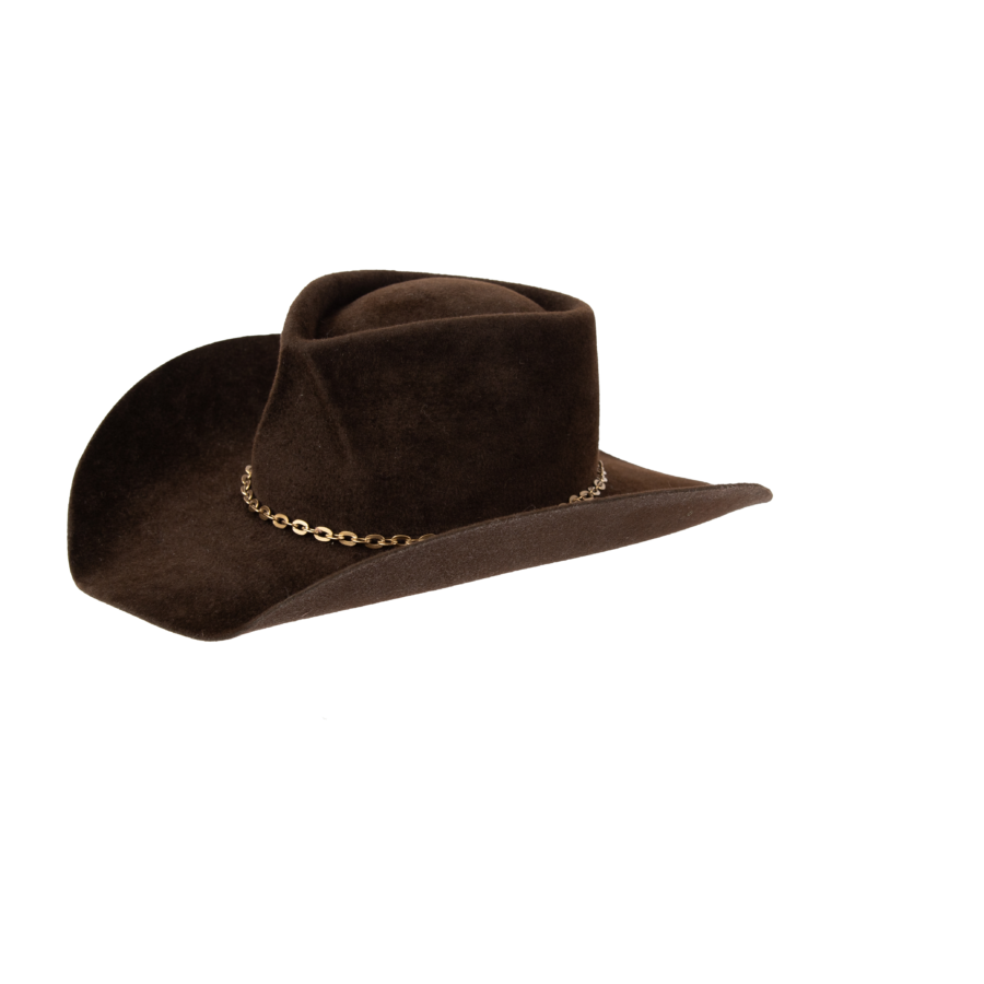 Elegant Brown Chain Trim Western Cowboy Hat