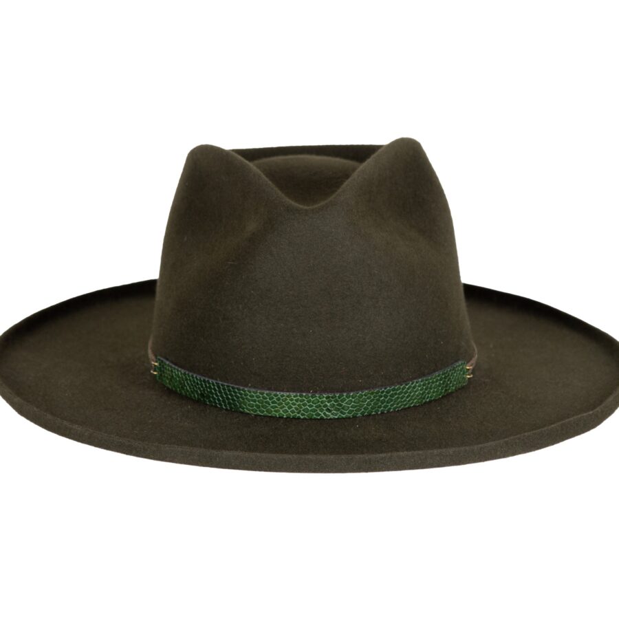 Modern Gold Velour Felt Rolled Brim Wide Fedora