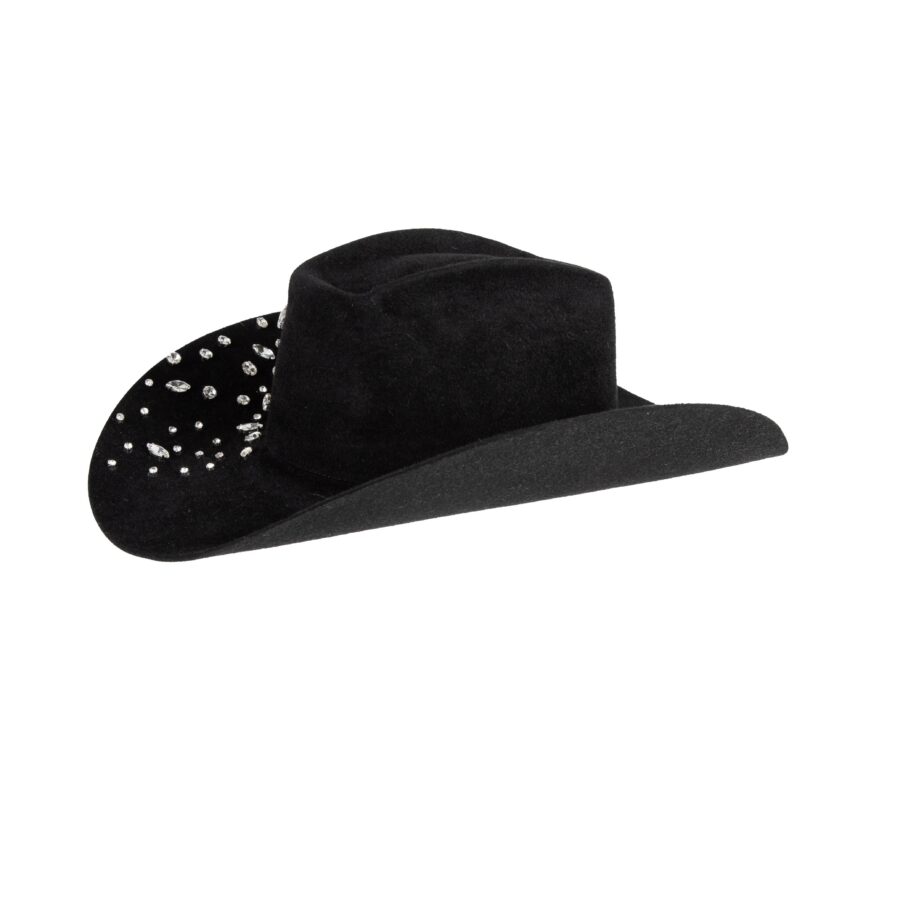 Artisan Black Velour Felt Western Cowboy Hat