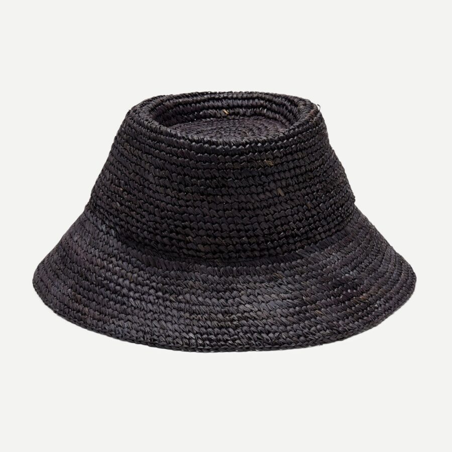 Flexible Marlow Bucket Hat in Raffia - Blue