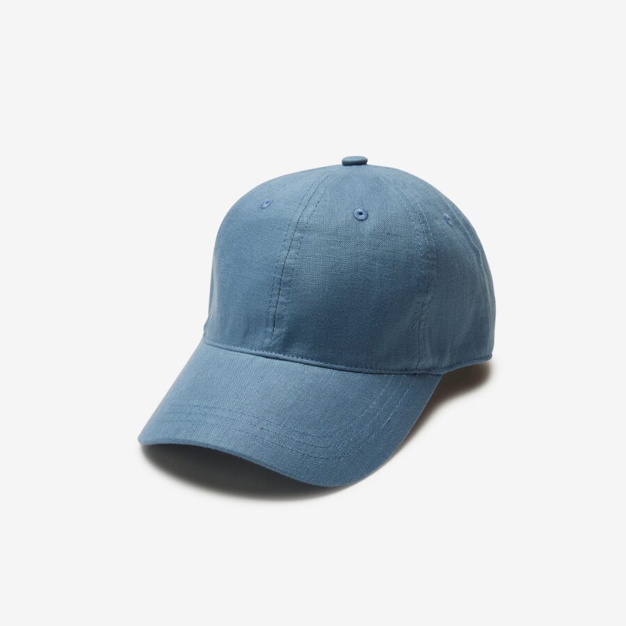 Greer Natural Casual Cap Crafted in Linen - Blue