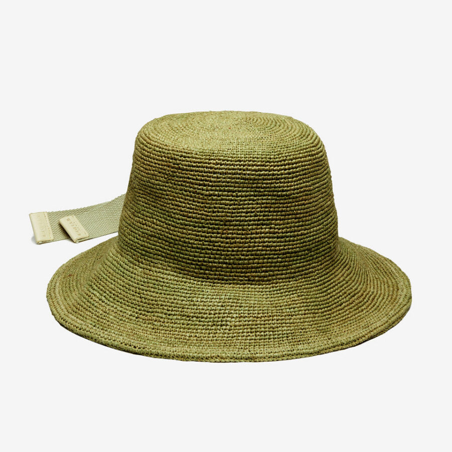 Fern Modern Raffia Bucket Hat - Green