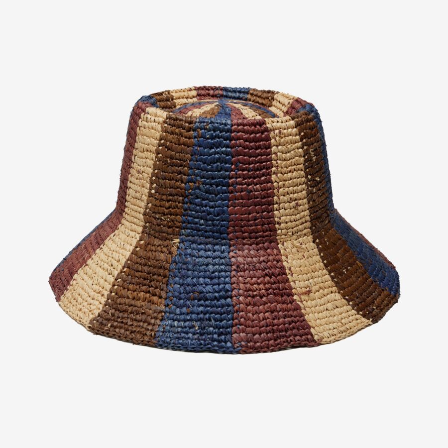 Mira Structured Bucket Hat Crafted in Raffia - Brown