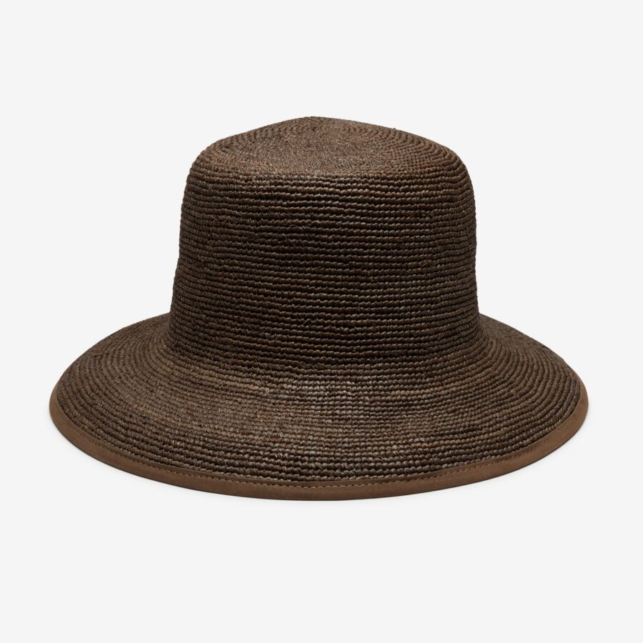 Vale Soft Raffia Bucket Hat - Brown