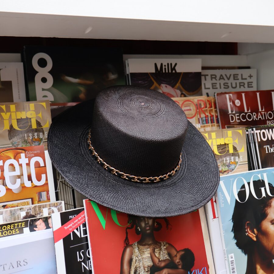 Structured Black Wide Brim Fedora