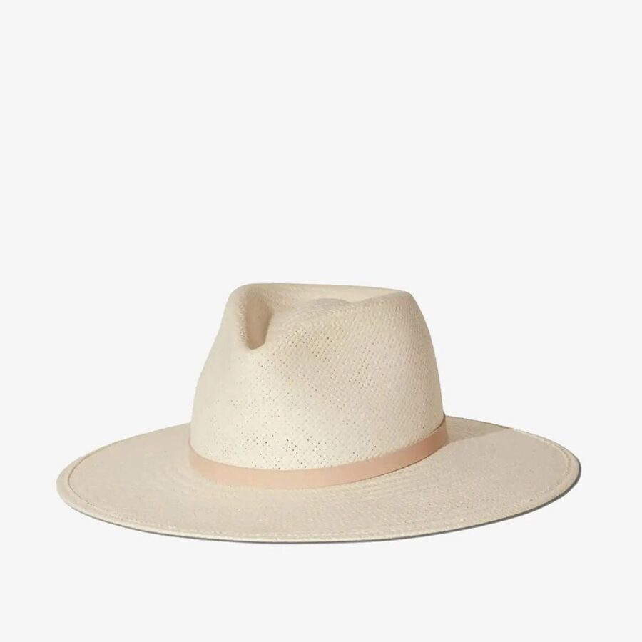 Natural Textured Woven Structured Wide Brim Hat