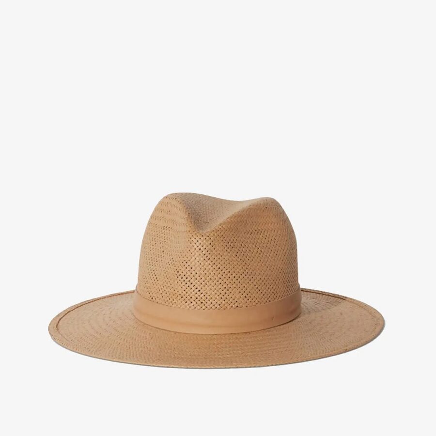 Sand Woven Straw Structured Wide Brim Hat