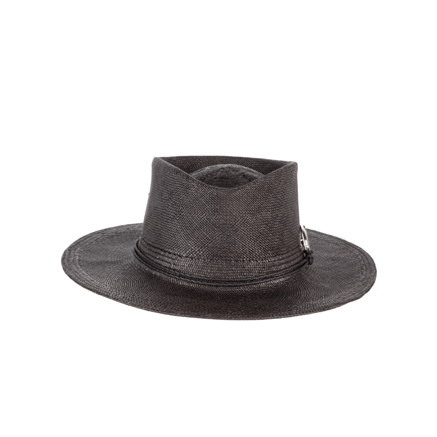 Classic Black Panama Straw Bucket Hat