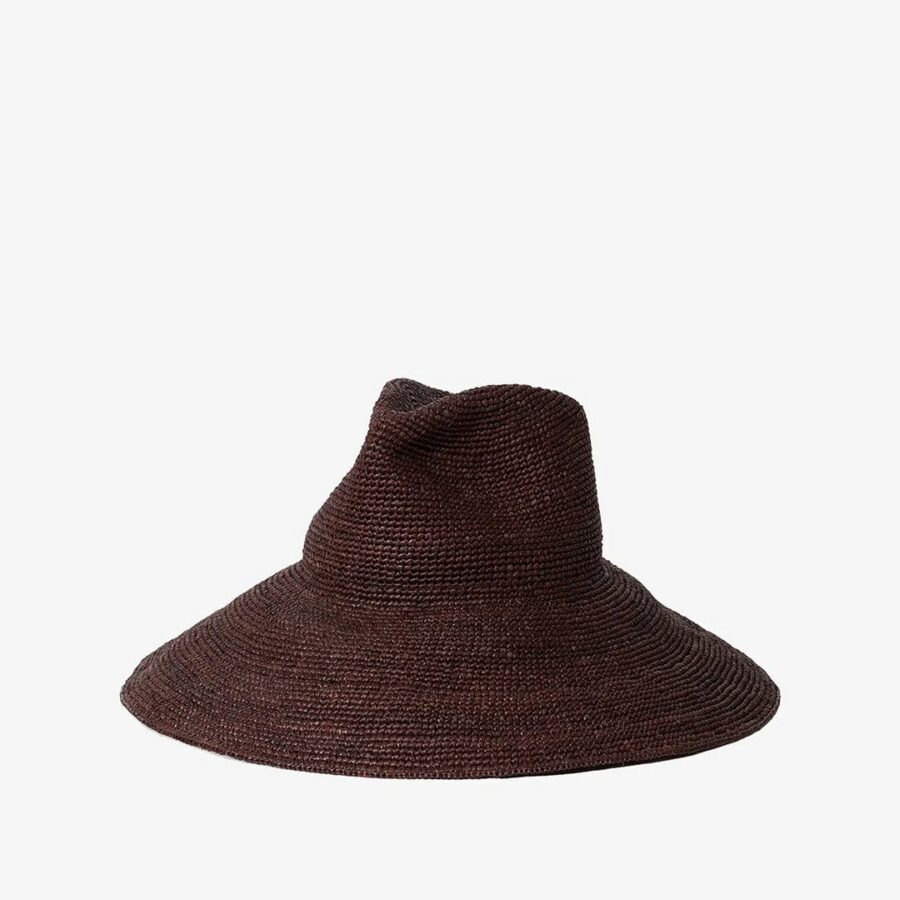 Textured Chocolate Raffia Straw Sun Hat